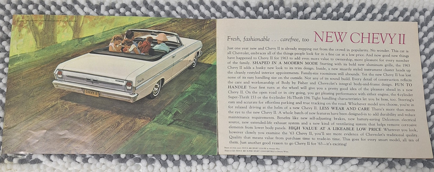 vintage 1963 Chevrolet Chevy II and Nova sales brochure