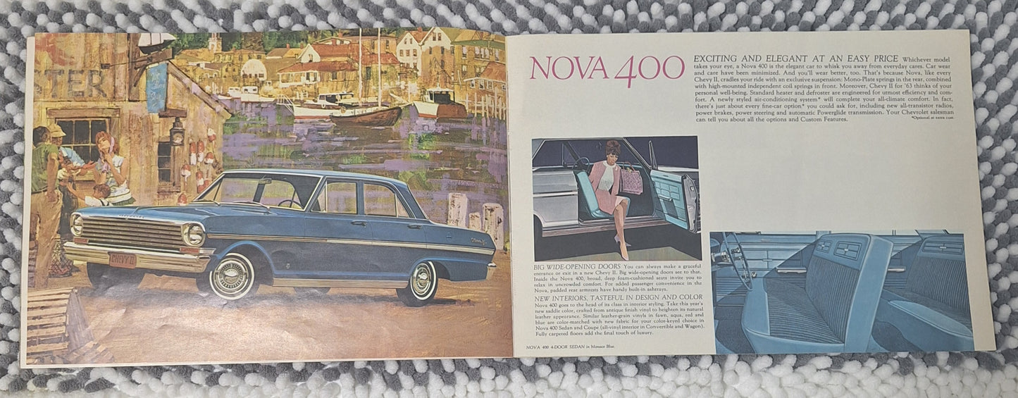 vintage 1963 Chevrolet Chevy II and Nova sales brochure