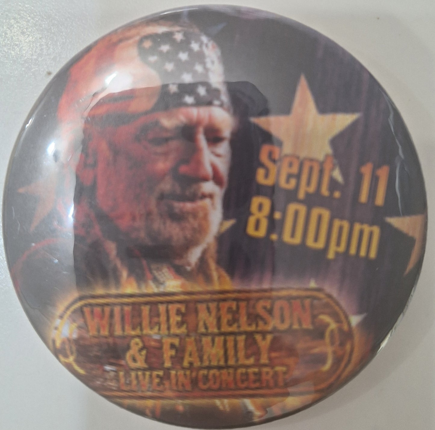 Willie Nelson concert button